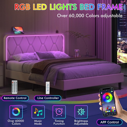 Led light queen - full, bed