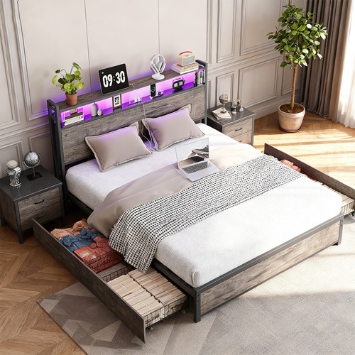 Platform bed with storage - bed,