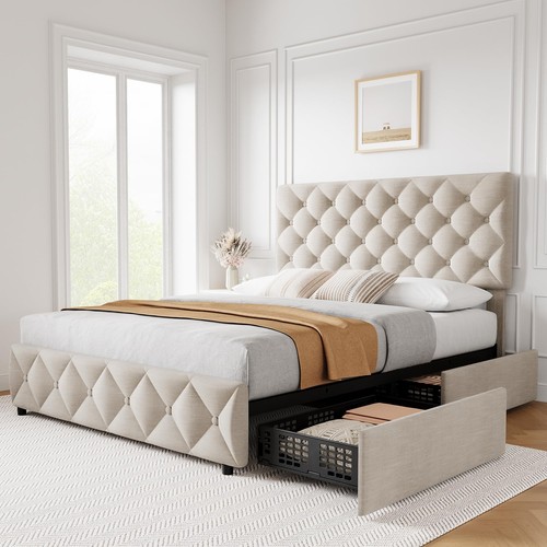 Full size bed - bed, 4